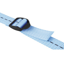 Lichtblauwe textielband met zwarte gesp