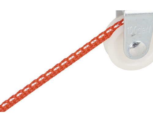 Katrol met rood touw