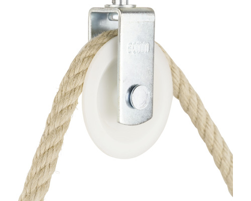 Katrol met touw, diameter 60 millimeter