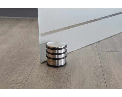 Roestvrijstalen deurstopper voor een glazen deur