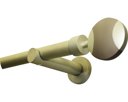 Gordijnroede met ronde eindkap en wandhouder