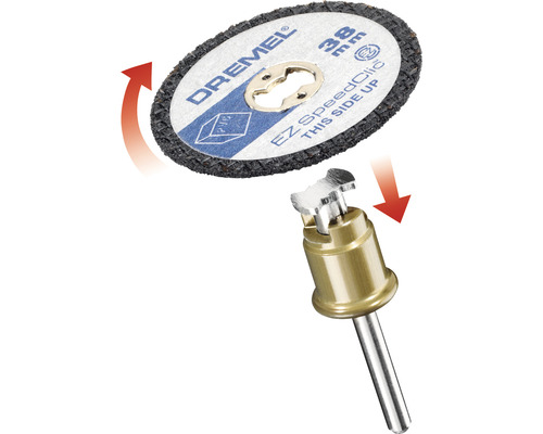 Dremel doorslijpschijf met EZ SpeedClic mechanisme en opspandoorn.