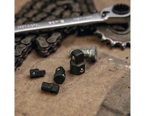 Steeksleuteladapterset met ratel, ketting, tandwiel en schroef