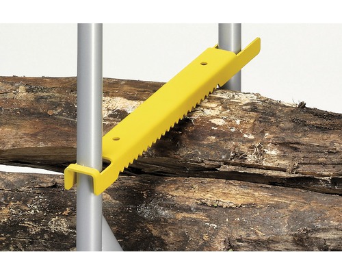 Houtoplegger voor brandhoutzaagbok met metalen zaagbok