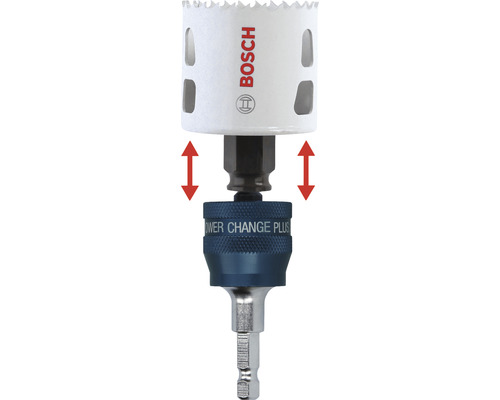 Gatenzaag met Bosch logo en Power Change Plus adapter