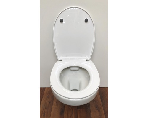 Witte toiletpot met open toiletbril