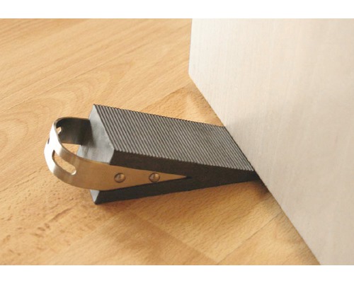 Deurstopper van rubber en metaal