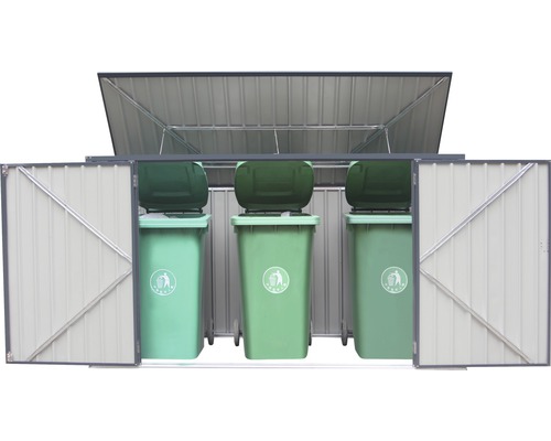 Afvalcontainerbox met drie afvalcontainers