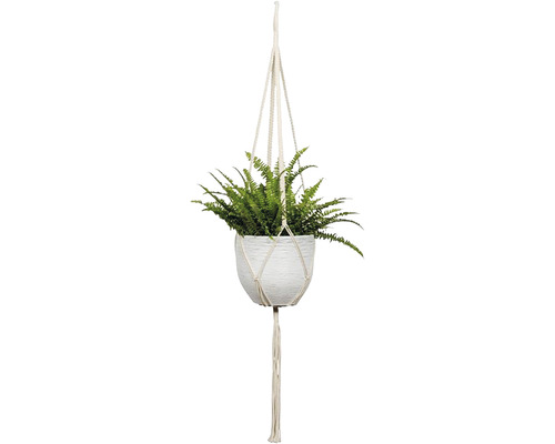 Planthanger macrame Bagdad wit 1-03 L120 cm
