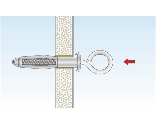 Hollewandplug met haak voor bevestiging in gipsplaten
