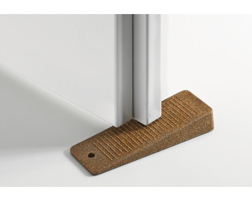 Deurstopper van kurk onder een deur