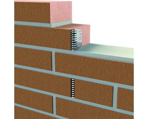 Illustratie van een bakstenen muur met voegafdichting voor muurontwatering