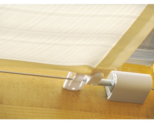 Detailweergave van een rolgordijn met accessoires