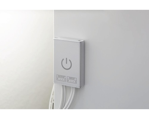 LED transformator met ingangs- en uitgangsaansluitingen en aan-uit schakelaar