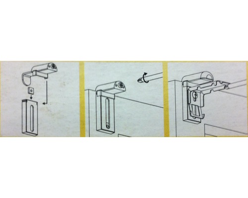 Afbeelding van een montagehandleiding voor een gordijnroede