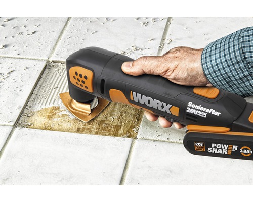 Worx Sonicrafter multifunctioneel gereedschap voor het verwijderen van tegels