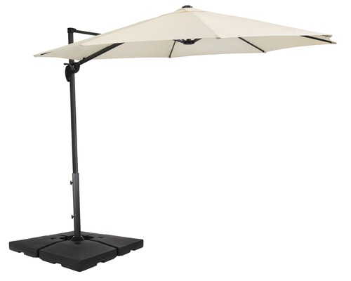 Vrijhangende parasol met parasolvoet voor de tuin