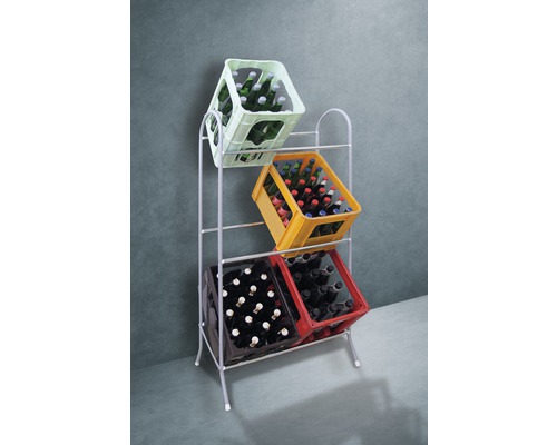 Drankenkrattenrek met gevulde drankenkratten