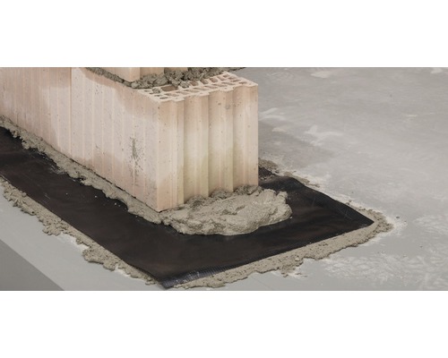 Metselwerk van bakstenen met waterdichting