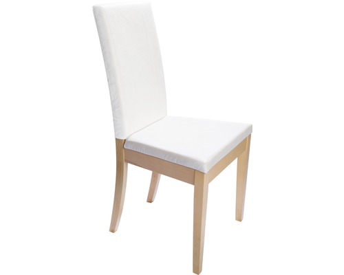 Stoel met stoffen bekleding en houten frame