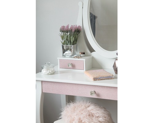 Kaptafel met spiegel, lades en decoratie