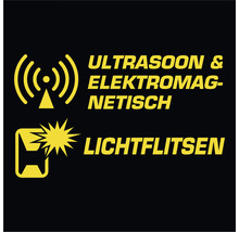 Symbool voor ultrasoon, elektromagnetische golven en lichtflitsen