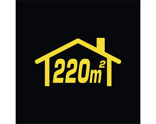 Symbool voor een woonoppervlakte van 220 vierkante meter