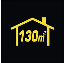 Symbool voor 130 vierkante meter woonoppervlak