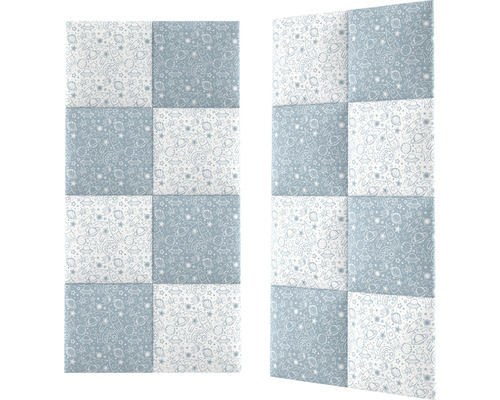 Twee geluidsisolerende panelen met ruimtemotieven