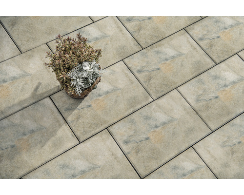 DIEPHAUS Terrastegel iStone Basic met facet schelpkalk, 60 x 40 x 4 cm