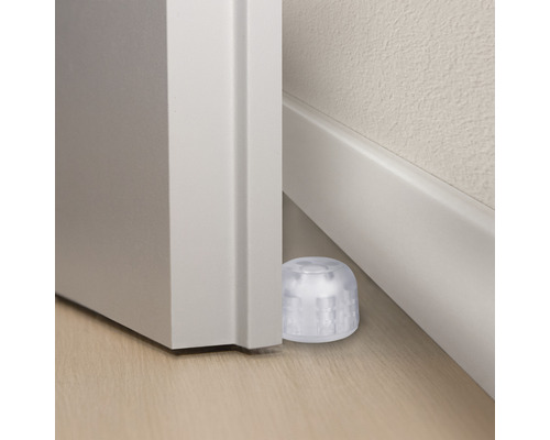 Deurstopper van kunststof tussen deur en muur