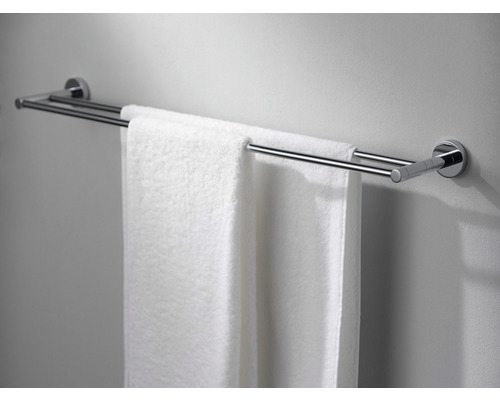 Dubbele handdoekhouder met handdoek voor wandmontage