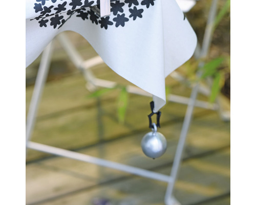 Tafelkleed met bloemdecor en tafelkleedgewicht