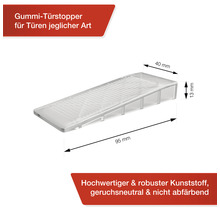 Deurstopper van kunststof, afmetingen 95 x 40 x 13 millimeter