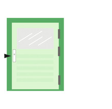 Illustratie van een deur met raam