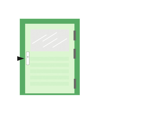 Illustratie van een deur met raam