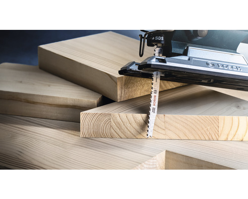 Decoupeerzaag met zaagblad en hout