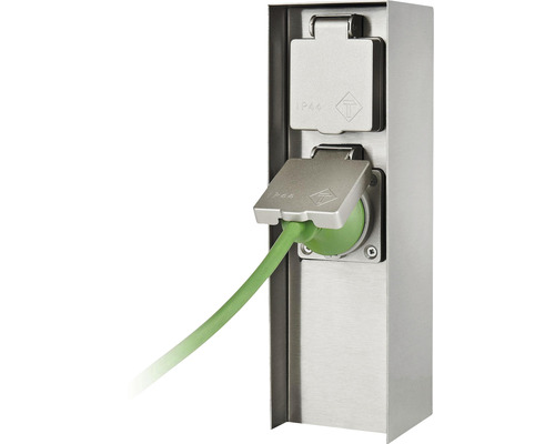 Stopcontactzuil met beschermingsgraad IP44 en ingestoken kabel