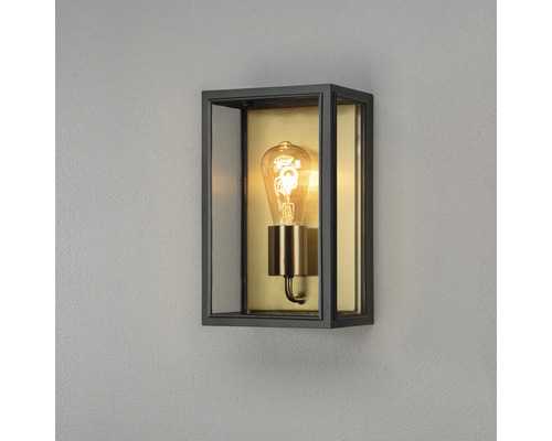 Rechthoekige wandlamp met gloeilamp