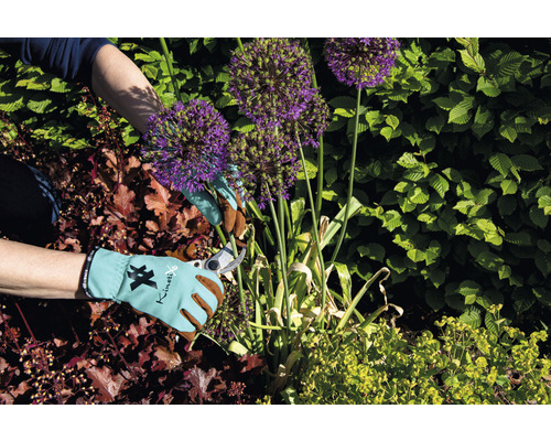 Tuinieren met tuinhandschoenen en een tuinschaar aan sieruien