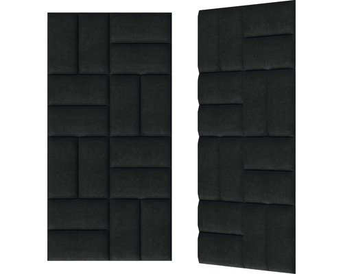Twee geluidsabsorberende wandpanelen met rechthoekig patroon