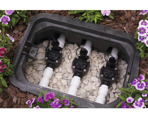 Ventielverdeler voor tuinberegening in een ondergrondse box