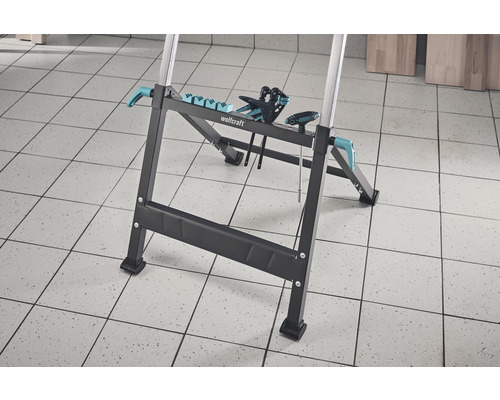 Wolfcraft werkbank op tegelvloer