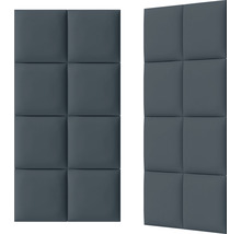 Twee grijze wandpanelen met vierkant ontwerp