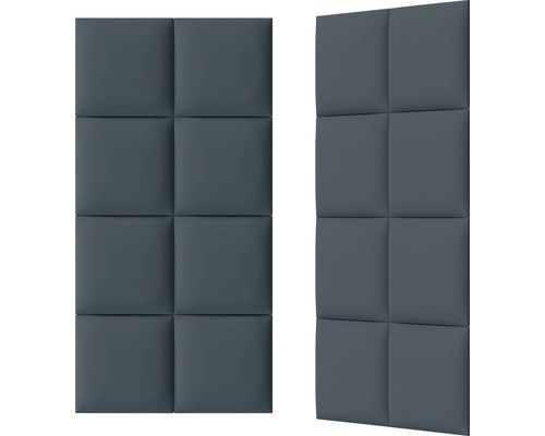 Twee grijze wandpanelen met vierkant ontwerp