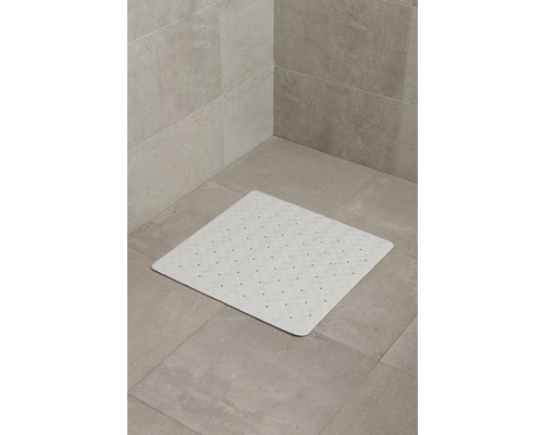 Vierkante douchemat van rubber met zuignappen in de badkamer