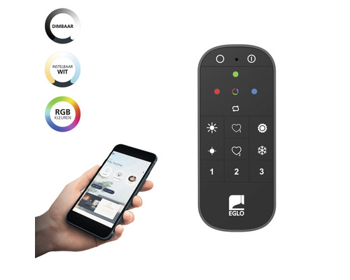 Bediening via smartphone en afstandsbediening