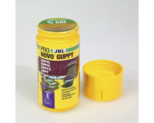 JBL Pro Novo Guppy visvoerblik met open deksel