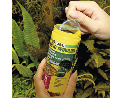 JBL Novo Spirulina visvoer blik wordt geopend
