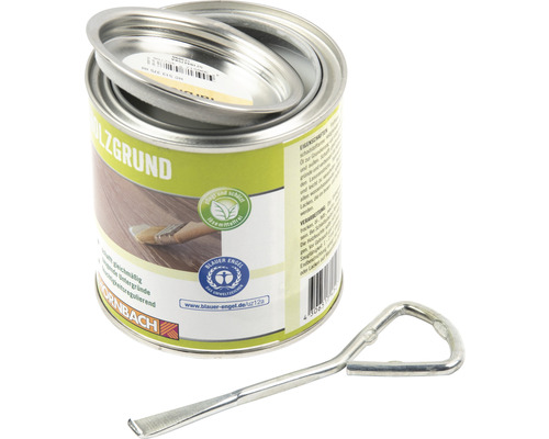 Geopende blik houtprimer met blikopener